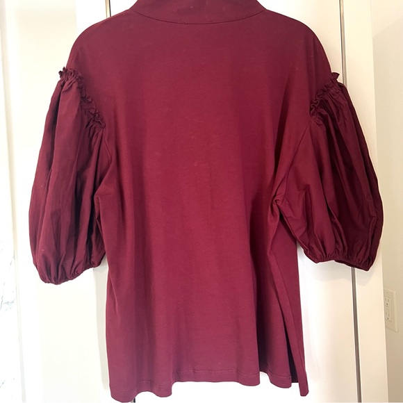 ZARA BALLOON SLEEVES MAROON TOP SIZE SMALL ( PRE LOVED) - Picture 3 of 11